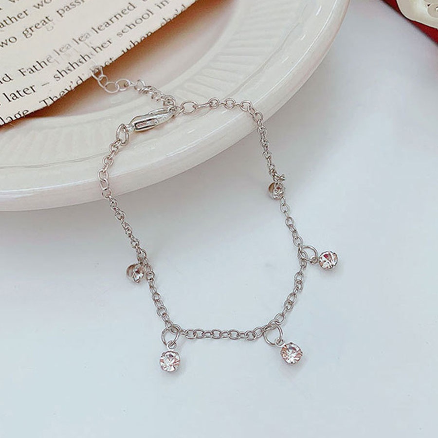 Gelang Sterling Silver 925 Dengan Kristal Zircon Untuk Wanita