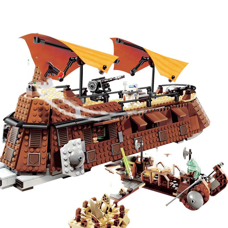 Mainan Lego LegoING Star Wars 821Pcs The Jabba Sail Barge Building Blocks Sets Compatible Legoings