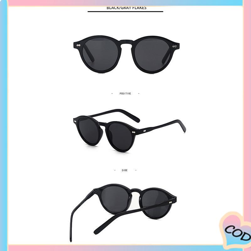 COD❤️COD❤️Fashion Kecil Bingkai Kacamata Bulat Baru Vintage Wanita  Populer Shades Kacamata Kualitas Tinggi Terbaru-A.one-A.one