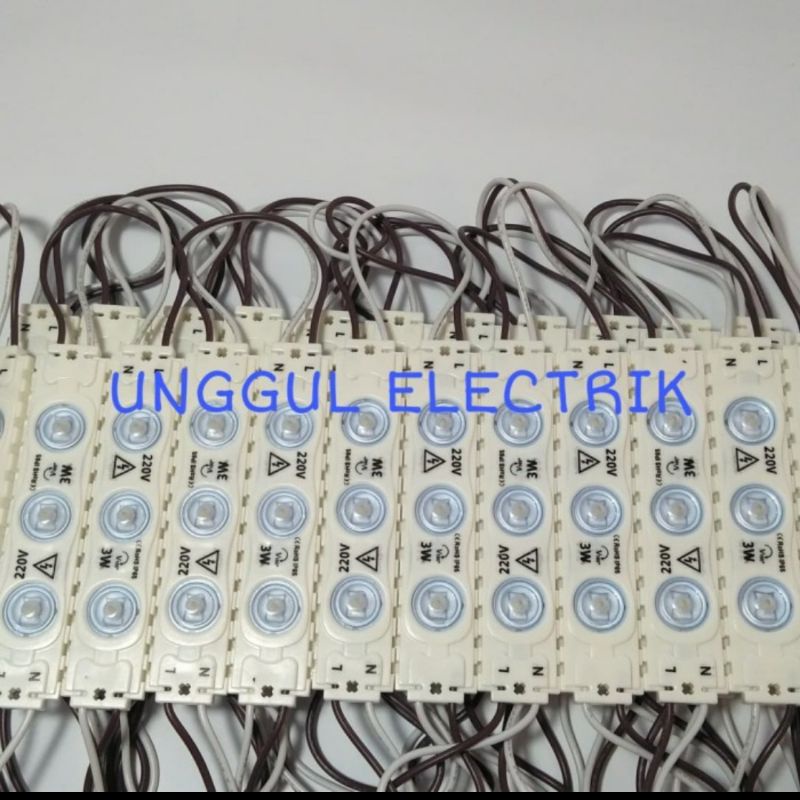 Lampu LED modul 3 mata 220 volt 220v AC