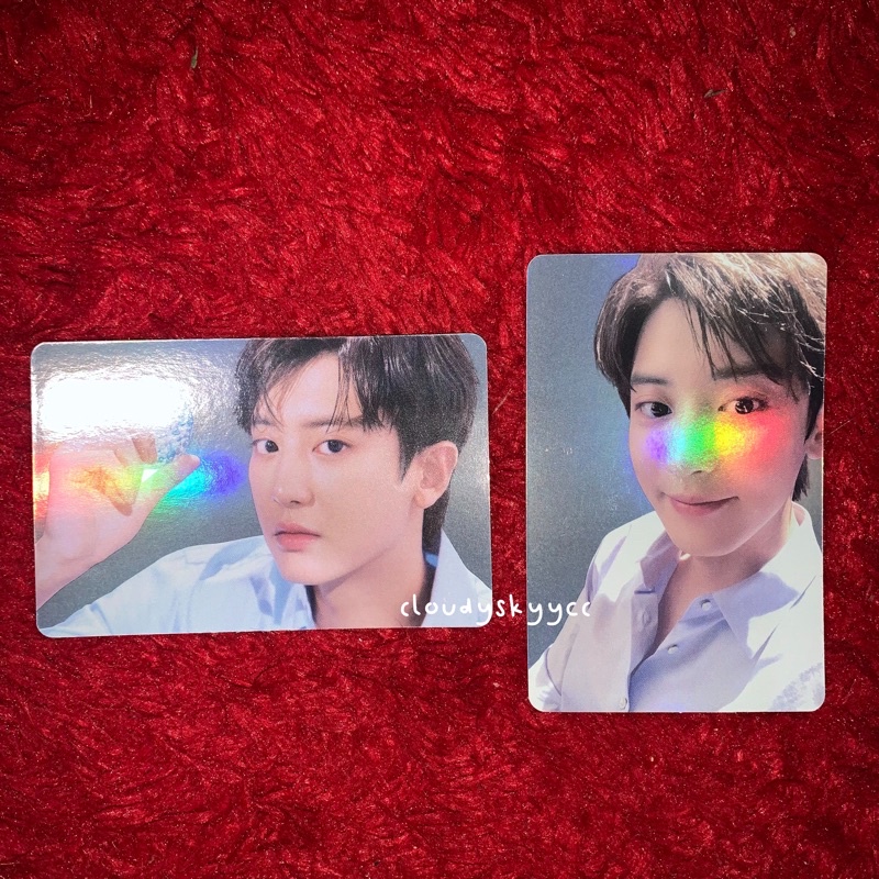 pc nacific x chanyeol blue hologram photocard set