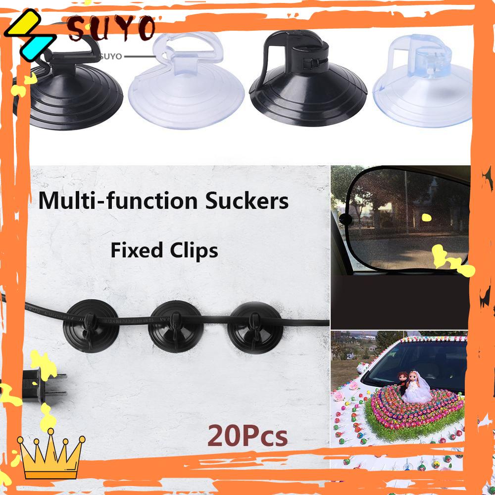 Suyou 20pcs / Set Klip / Jepit Holder Balon Serbaguna Nyaman Dengan Karet Perekat Untuk Mobil / Rumah