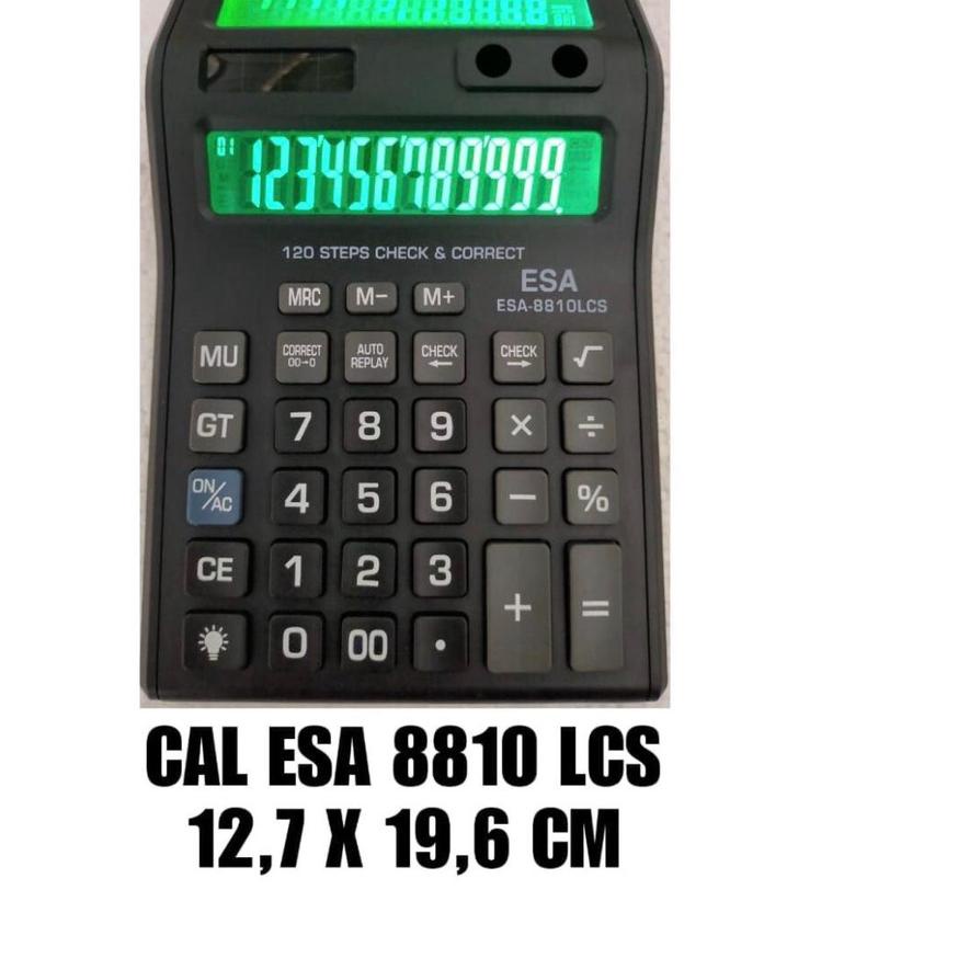 

Lebih Hemat⭐ Kalkulator layar lcd led menyala ukuran BESAR ESA 8810LCS 12DIGIT 2 Layar bolak balik ,