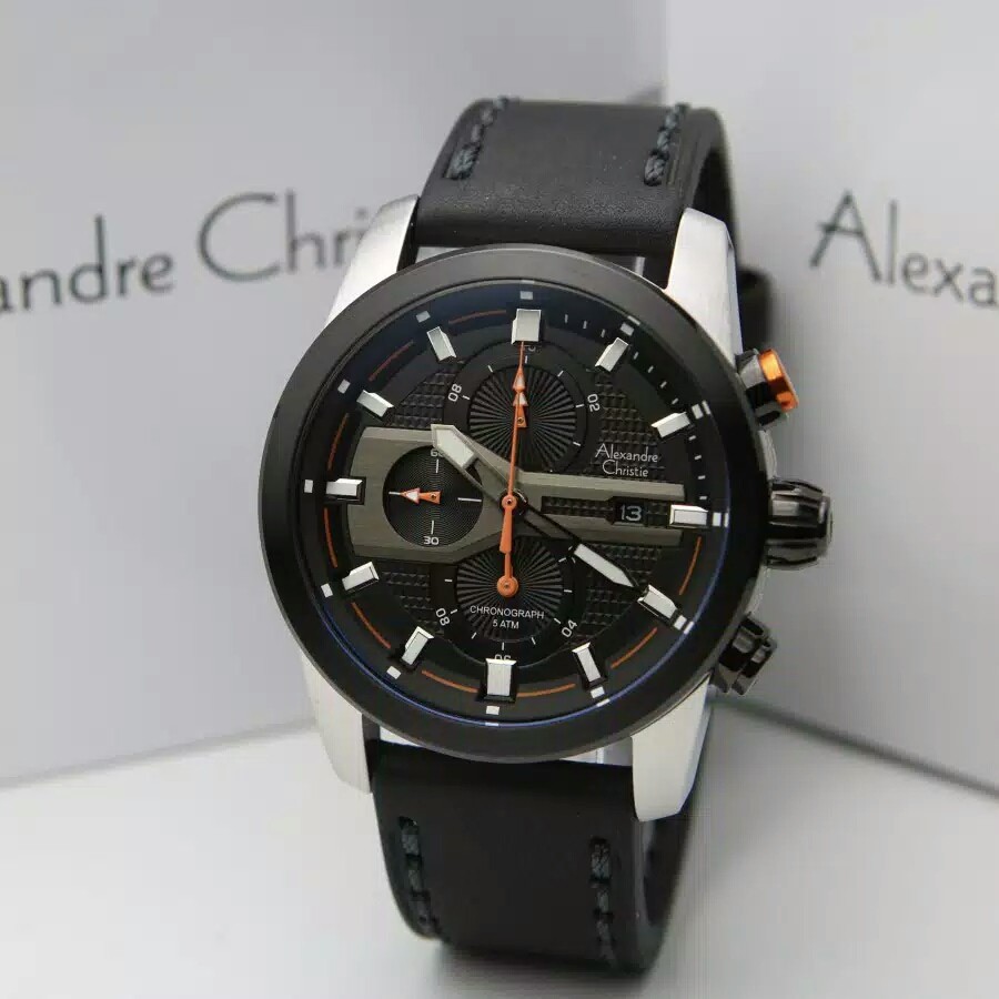 ALEXANDRE CHRISTIE 6562MC SILVER BLACK PRIA ORIGINAL GARANSI 1TAHUN