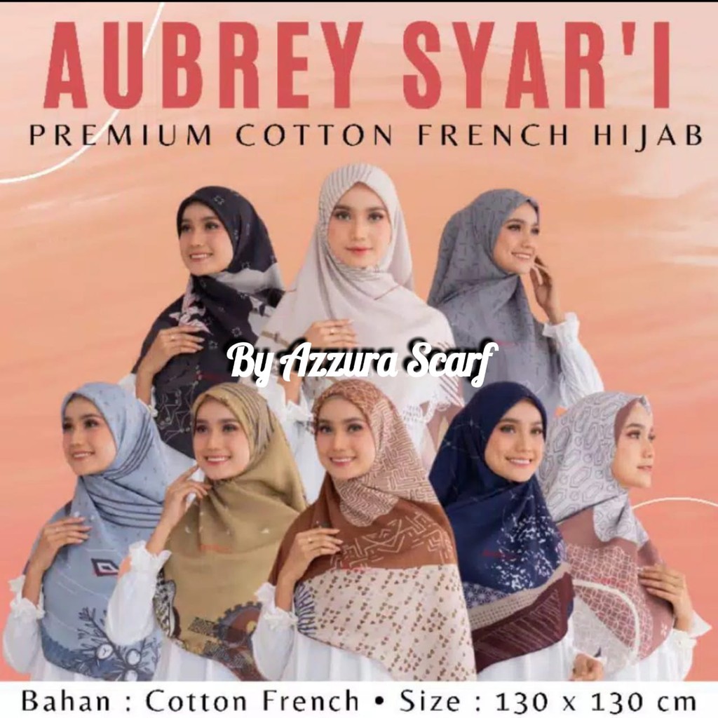 AUBREY SYARI BY AZZURA SCARF HIJAB BEST SELLER BAHAN SERAT PERANCIS