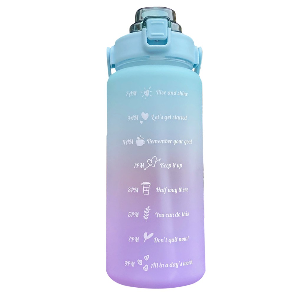 BOTOL MINUM MOTIVASI 2 LITER TUTUP FLIP BPA Free + SEDOTAN