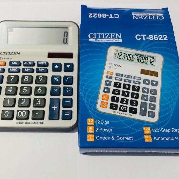 

Berkualitas Calculator Kalkulator Dagang 12 Digit Citizen CT 8622 CT8622 Warna Putih Cantik ..