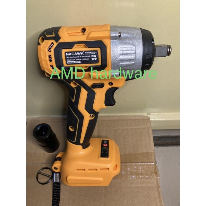 Nci-350U Bor Impact Wrench Cordless Brushless Nagawa Hanya Unit Mesin Termurah