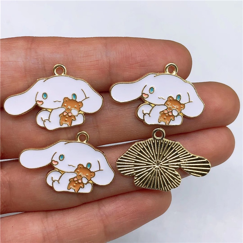 4pcs Liontin Enamel Bentuk Kelinci Bahan Alloy Untuk Membuat Perhiasan Charms