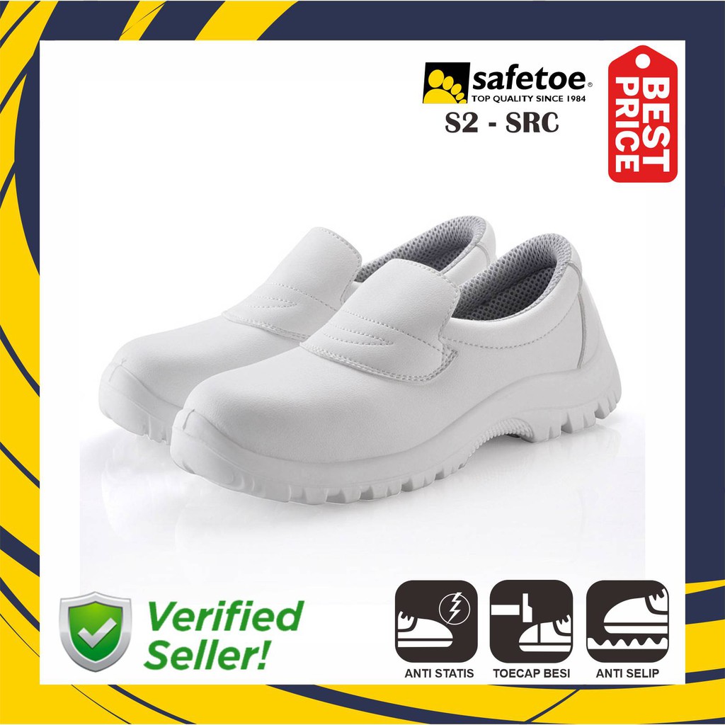Sepatu Safety Chef Kitchen Safety Shoes SAFETOE Draco White