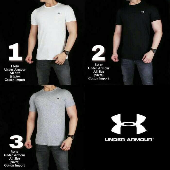 KAOS  pria  lengan pendek underarmour under armour fitness gym