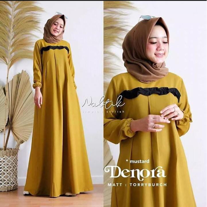 Baju terbaru masa kini DENORA DRESS /Baju murah / gamis masa kini/gamis trend/ gamis kekinian