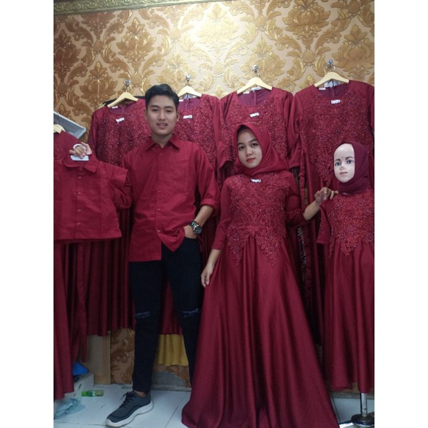 baju couple / seragam keluarga / gaun pesta / jahit gaun