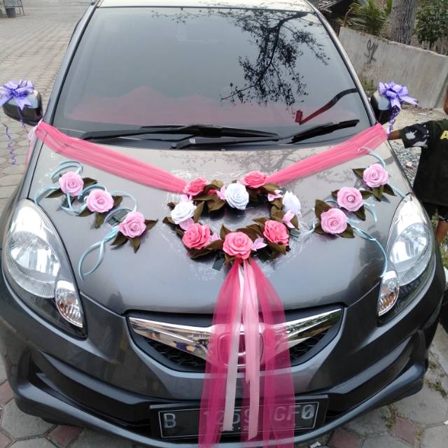 Bunga Hias Dekorasi Mobil Pengantin Dari Kain Flanel Shopee Indonesia