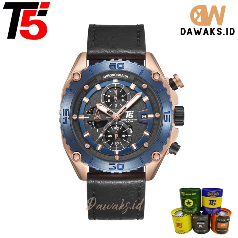 JAM TANGAN T5 H 3879G ORIGINAL 100% CHRONOGRAPH AKTIF TAHAN AIR FREE BOX+PAPERTAS JAM TANGAN PRIA T5