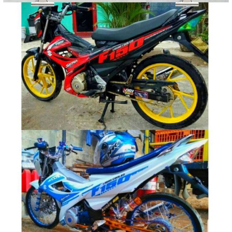 Striping Satria Fu / F 150 New Facelift 2013 2014 2015 Variasi Sticker Motor Stiker Skotlet Scotlite