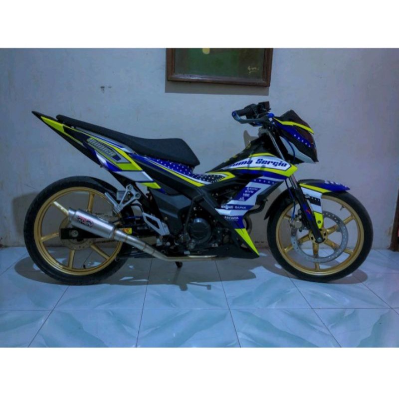 DECAL CUSTOM SUKA SUKA HONDA SONIC 150R / STICKER VARIASI KOMBINASI FLOW STABILO/Oren SATABILO/PINK 
