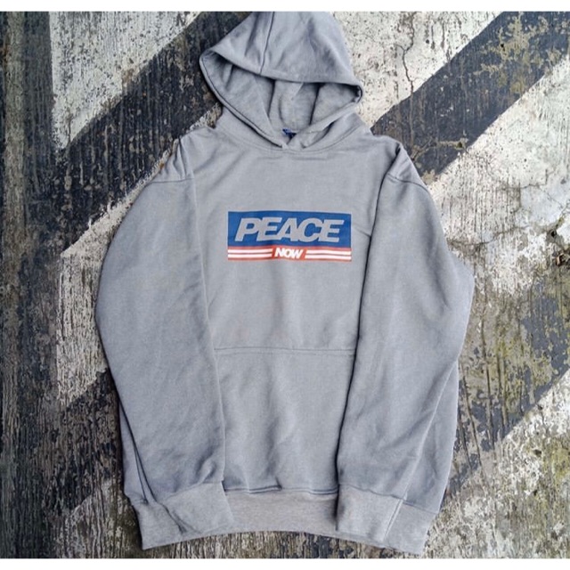 Hoodie H&M Light Grey Marl/Peace Now