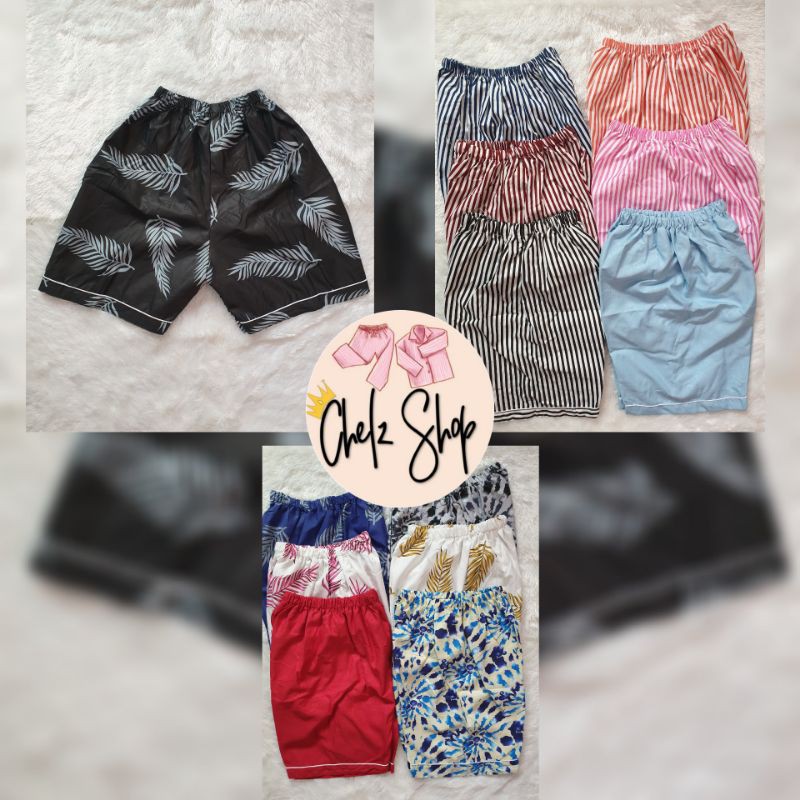 Baju Tidur Piyama Wanita/Cewek Pajamas Dewasa Katun Motif Daun-CELANA SAJA RANDOM