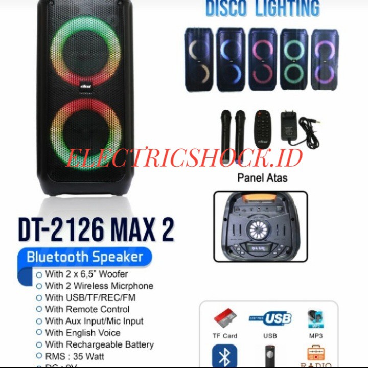 SPEAKER PORTABLE MEETING DAT DT 2126 MAX 2 /2126 MAX2 6,5INC X2 DOUBLE