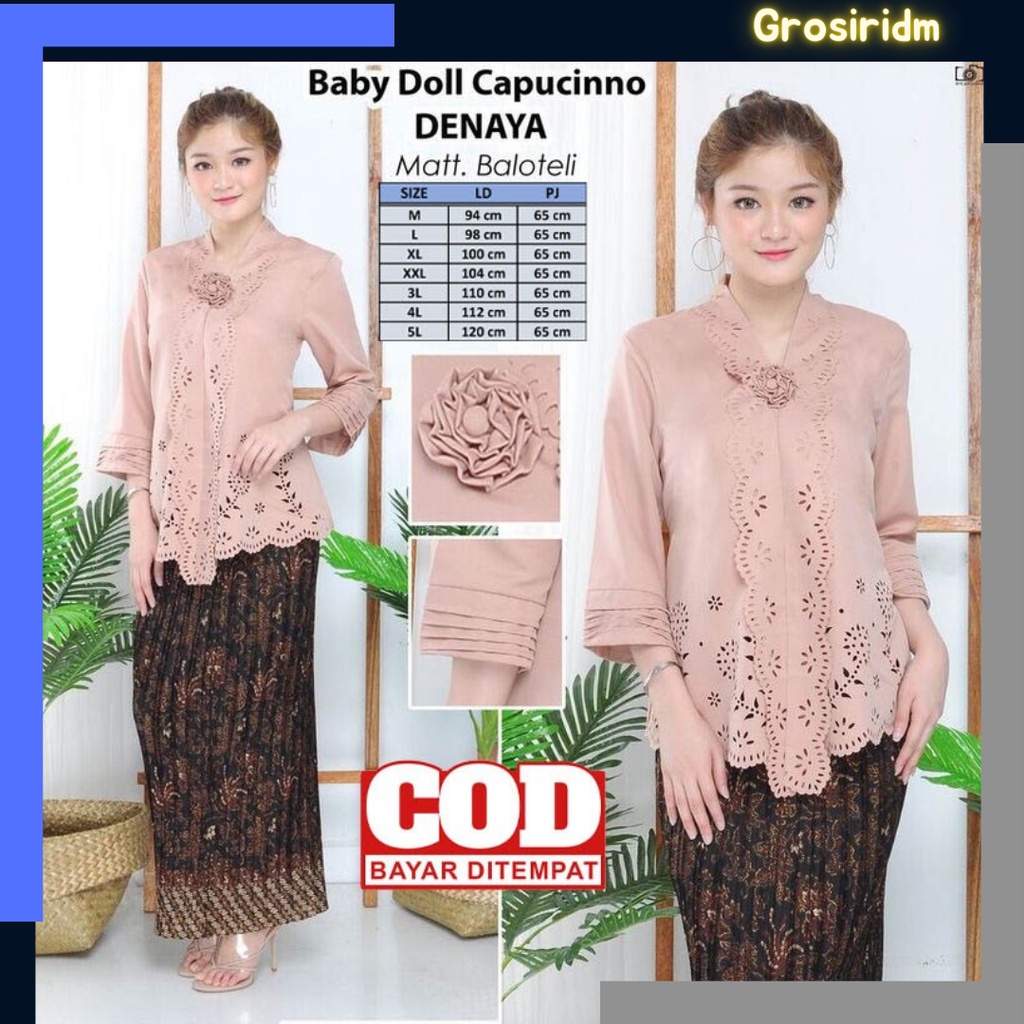 KEBAYA ATASAN WISUDA COUPLE REMAJA WANITA MODEL MUSLIM HIJAB TRENDY SIMPLE BROKAT MODERN MARUN JUMBO