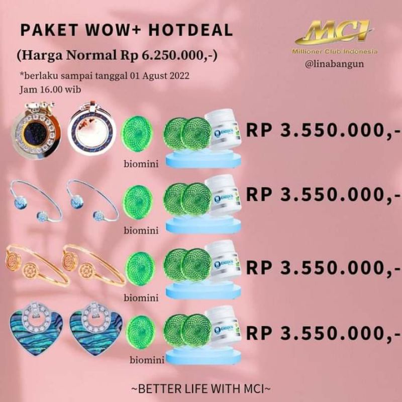 PROMO MCI  PAKET WOW + HOTDEAL / Kalung kesehatan MCI asli_ BIOGLASS _ BIOMINI