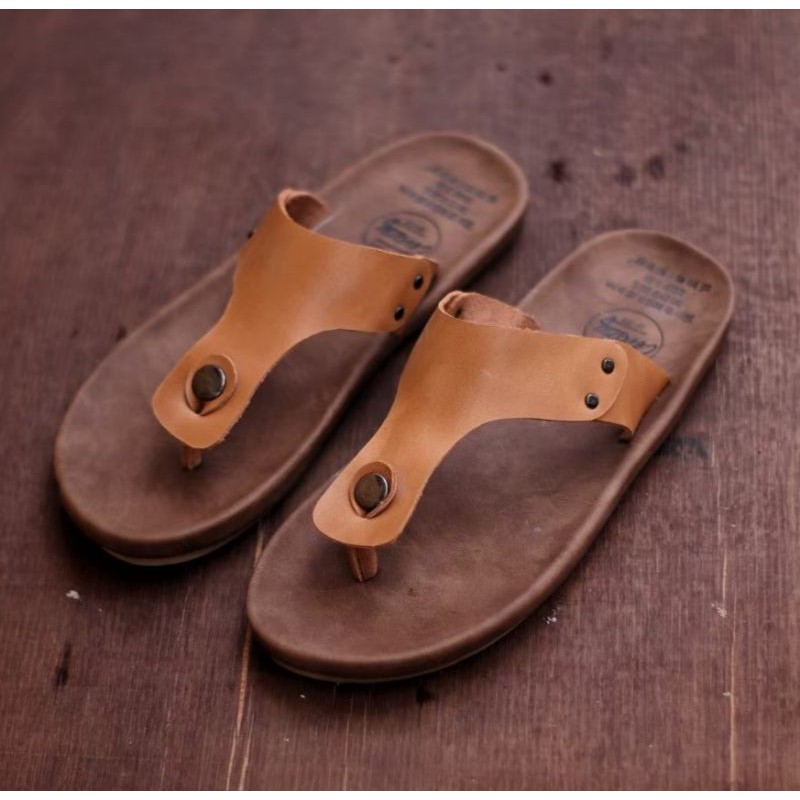 CLOVER TAN Sandal pria kulit asli cevany original handmade sandal jepit kulit pria bisa COD