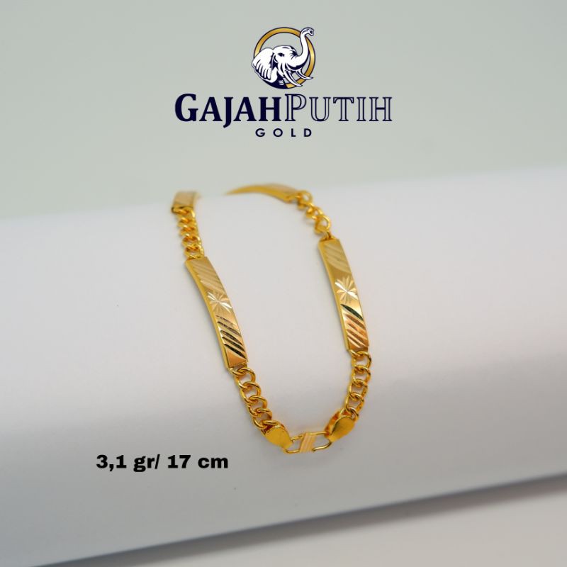3,1gr Gelang Model Betengan Plat Emas Asli kodeO23117