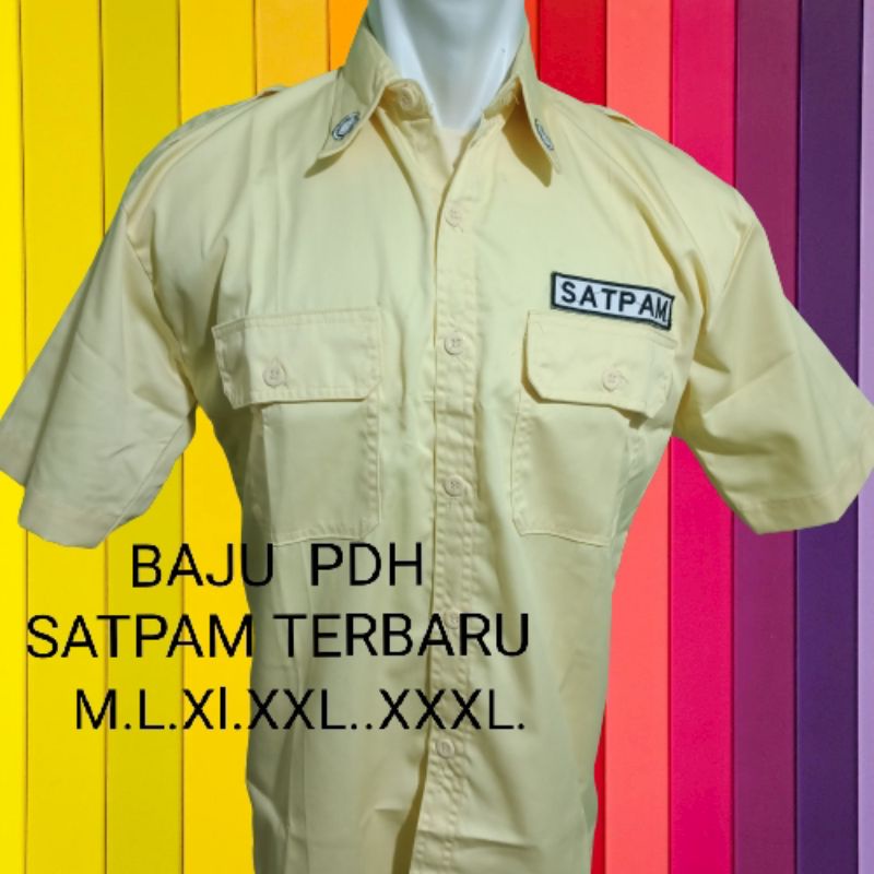 BAJU PDH  SATPAM ATASAN KREM TERBARU UKRN..M .L.XL.XXL.XXXL.XXXXL.XXXXXL.