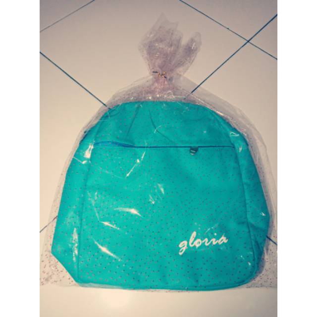 TAS TENTENG ANAK WARNA HIJAU DEPAN ADA RESLETING