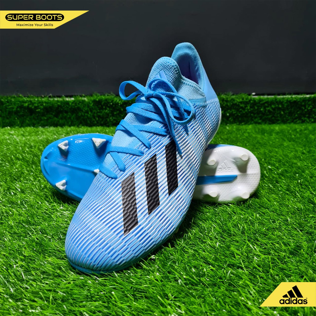 Sepatu Bola Adidas X 19.3 FG - Bright Cyan Original F35383