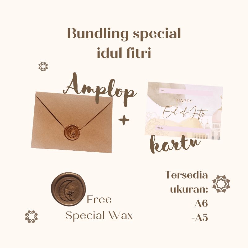 

Bundling Amplop + Card Idul FItri with special Wax