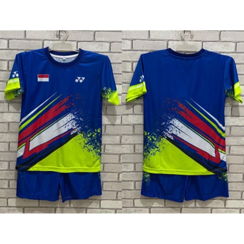 (COD) Setelan anak badminton bulu tangkis full printing