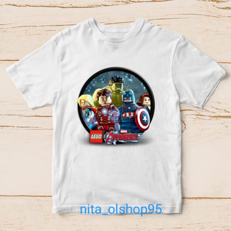 baju anak lego Marvel superhero kaos lego