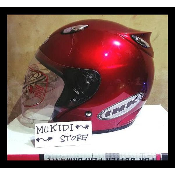 Helm Basic Ink Centro - Merah Doff - Bkn Kyt Bogo Agv Retro Cross Anak