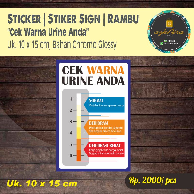 

Sticker Stiker Sign Rambu Cek Warna Urine - Uk. 10x15 cm