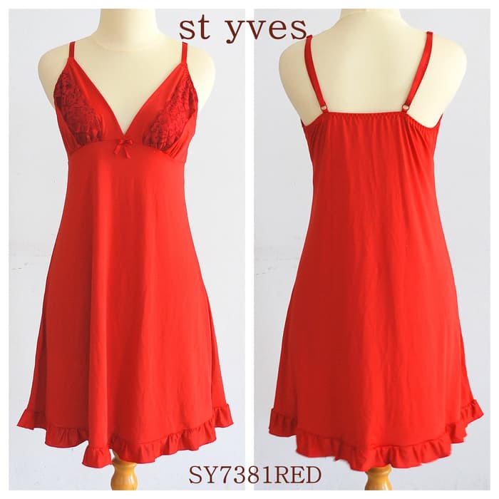 ST YVES LINGERIE, SLEEPWEAR, BAHAN SUPER LEMBUT ADEM SY7381RED