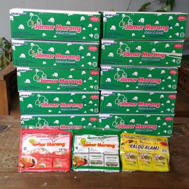 

Kaldu jamur 1 dus isi 10 pak. 1 pak isi 30 sachet
