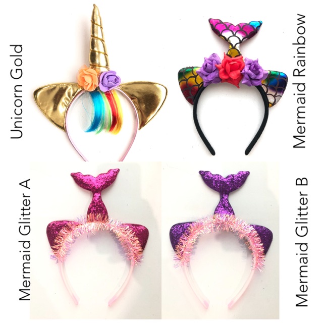 Bando Tanduk Unicorn/ Bando Mermaid/ Bando Putri Duyung/ Bando Pesta/ Bando Anak Perempuan