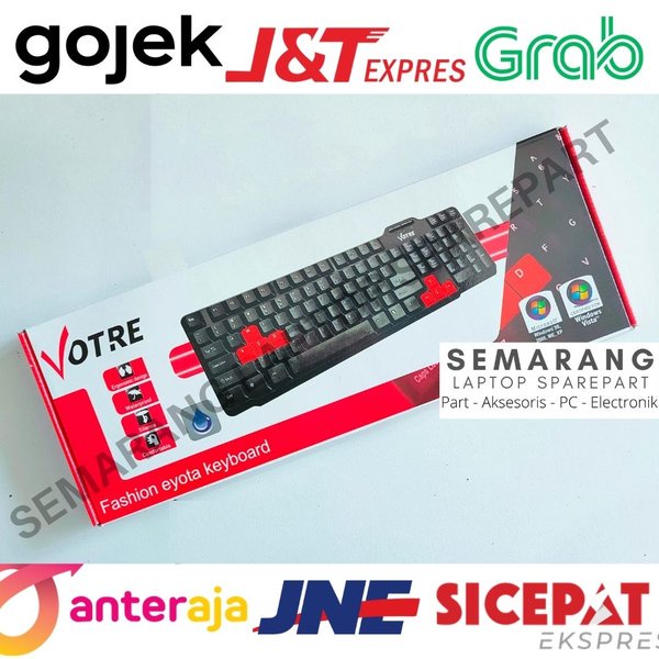 VOTRE KB2308 Keyboard Usb Kabel Kibot Komputer Tambahan External Murah