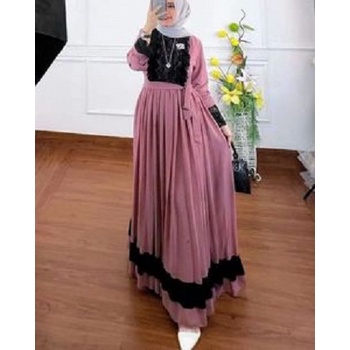 ALMAIRA MAXI DRESS BC CERUTY BABYDOLL MIX BRUKAT MOTIF POLOS GAMIS WANITA TERBARU 2023 KEKINIAN FASHION MUSLIM REMAJA PAKAIAN MUSLIM TERBARU DRESS CERUTY WANITA MOTIF POLOS DRESS KONDAGAN