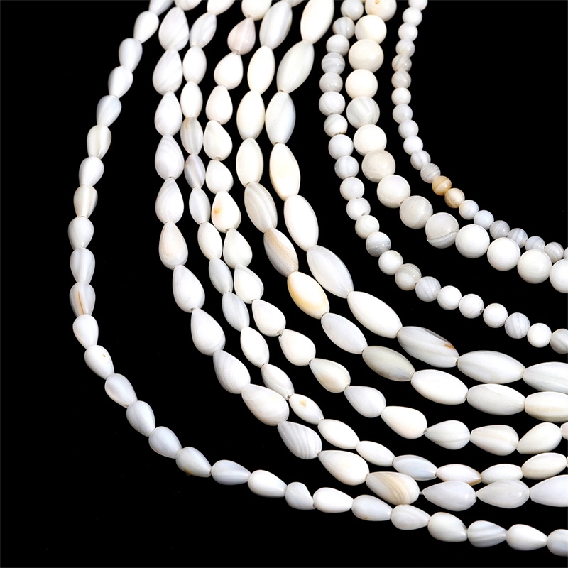 34-115 Pcs Natural Oval Round Drop Water Shell Ibu Dari Mutiara Longgar Spacer Manik-manik untuk Membuat Perhiasan DIY Gelang Kalung