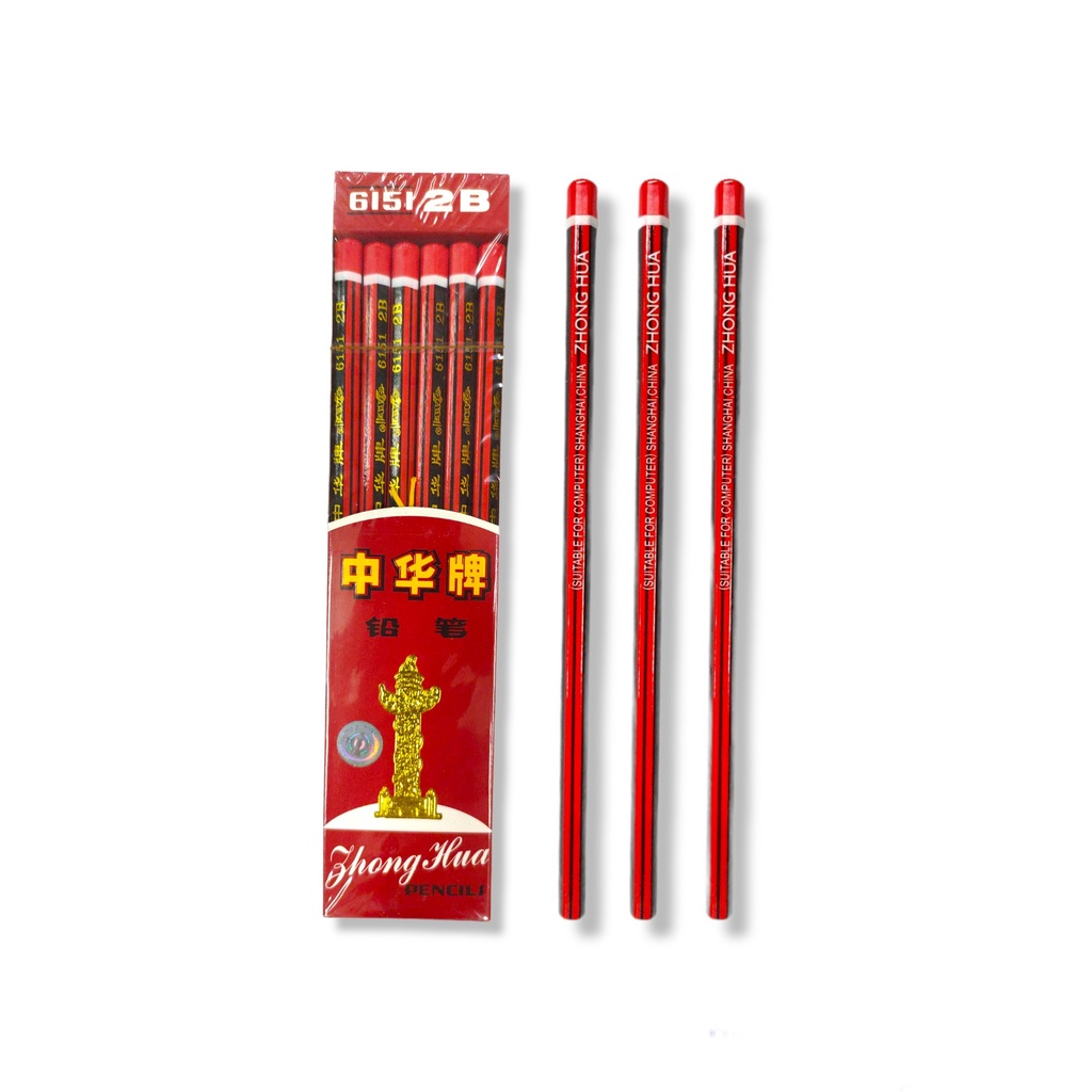 Pensil 2B Impor ZhongHua Pencil Pena Pensil Kayu # 6151 Lusinan – SHSNP