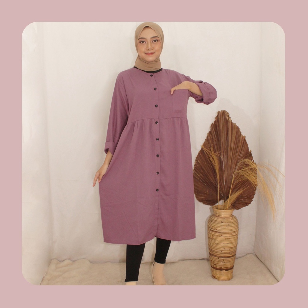 Baju Tunik Wanita Kekinian Fashion Muslim Busui Friendly Bahan Katun Rayon Premium Ukuran Fit To L LD 105cm / Pratiwi Tunik Wanita Terbaru 2022