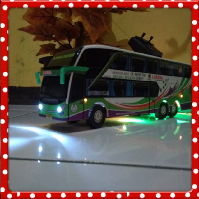 Miniatur Bus Lorena Double Decker Remote Edit Livery Custome Shopee Indonesia