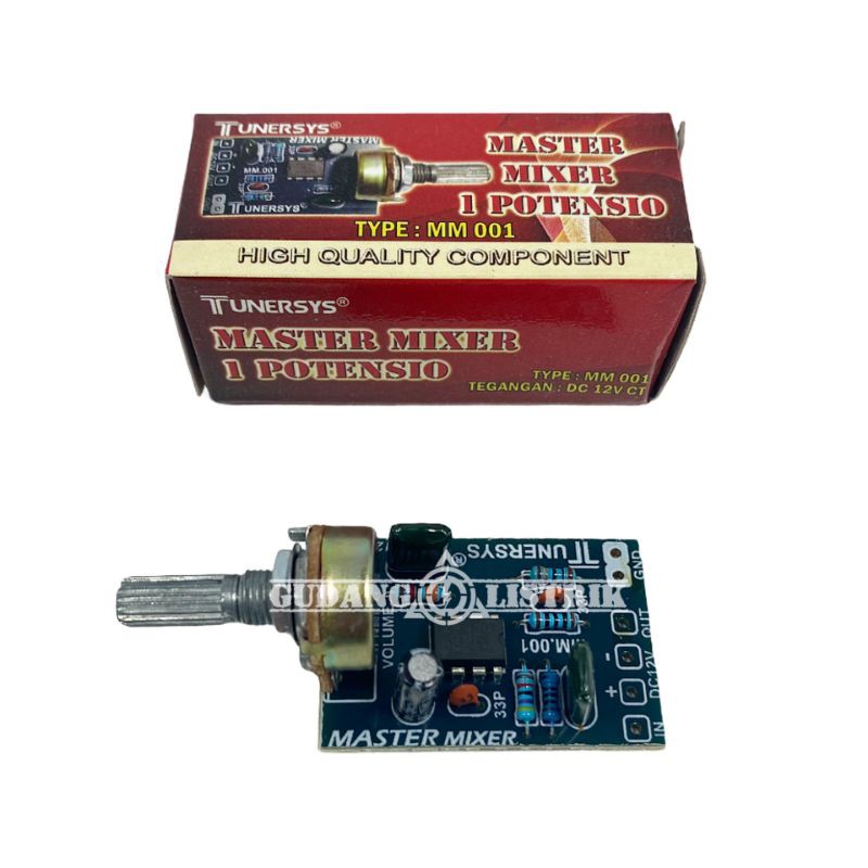 Kit Master Mixer Volume Tuner 1 Potensio Mono 12V MM 001