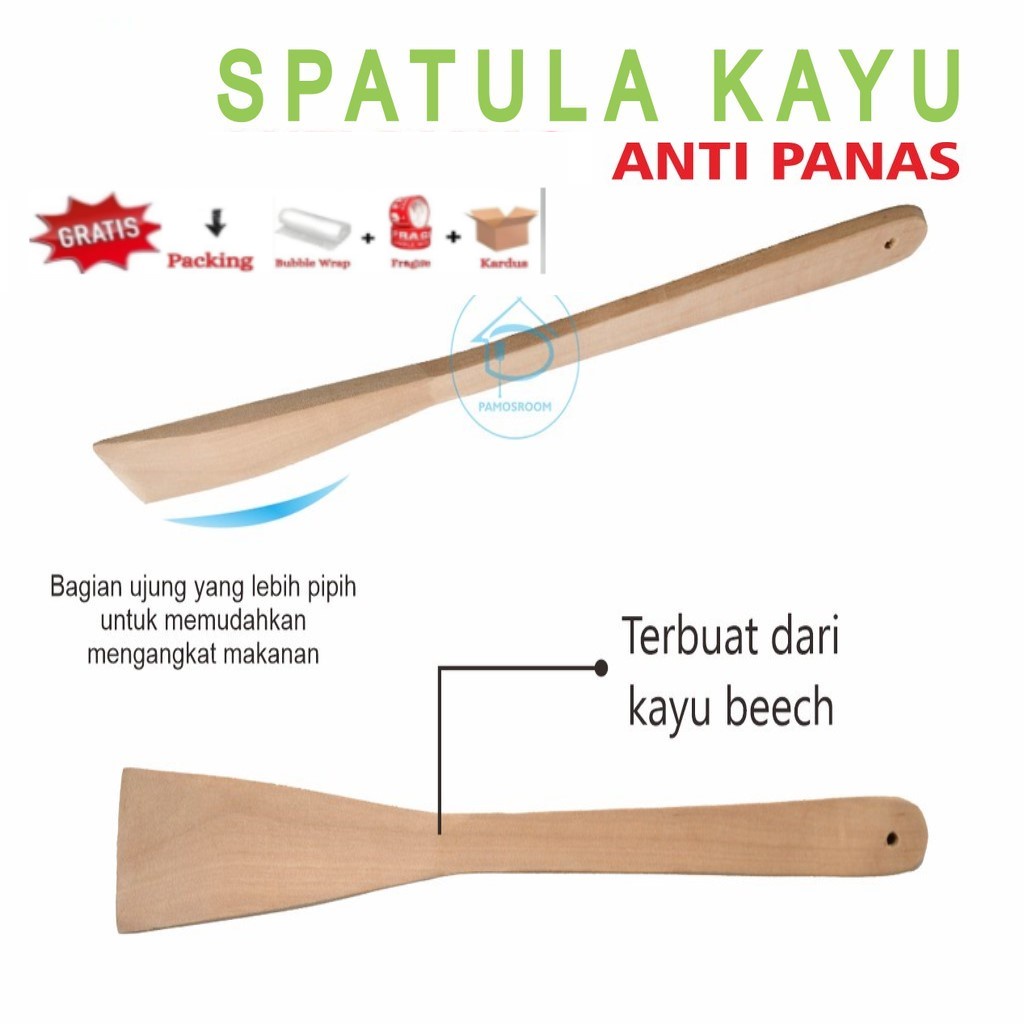 SPATULA KAYU SATUAN SUTIL KAYU untuk teflon irus Berkualitas Sodet Kayu Susruk Penggorengan Sodet Murah