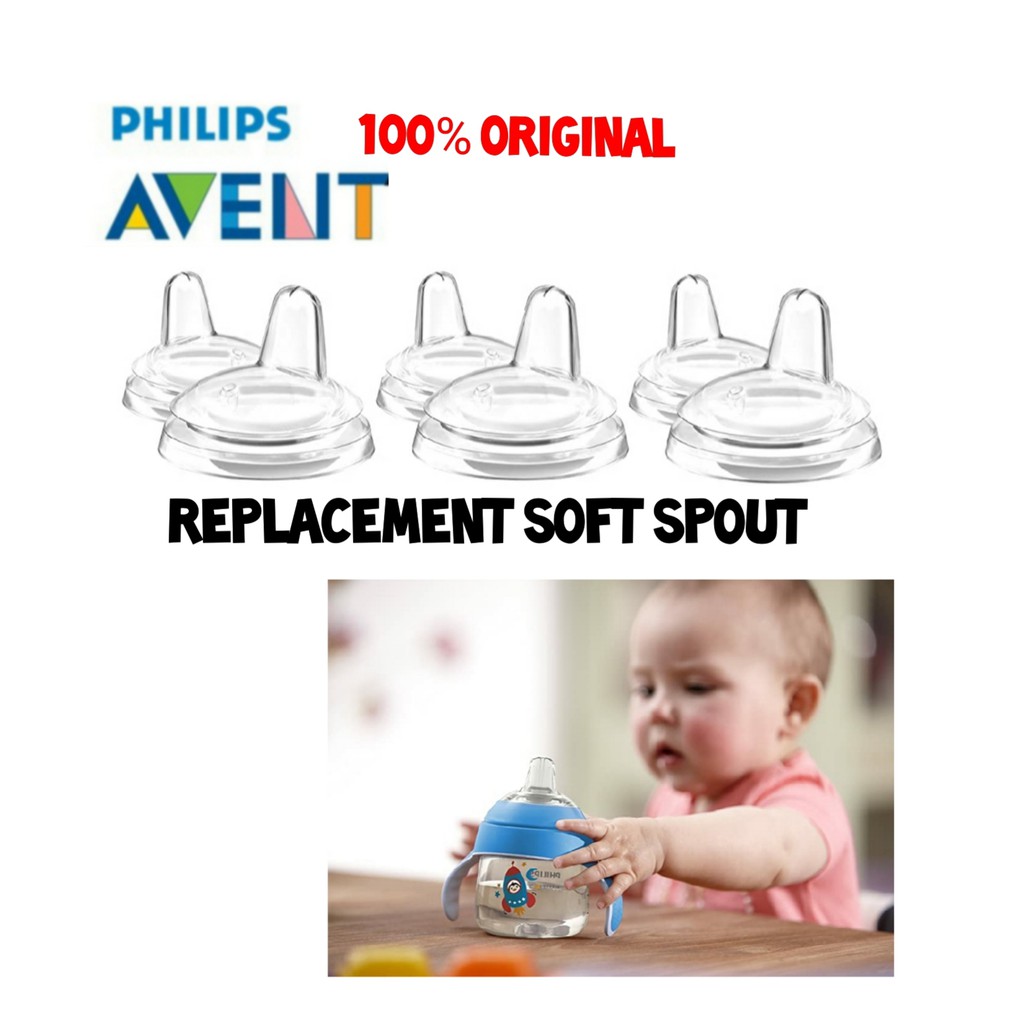 ORIGINAL Dot Nipple Training Cup Sippy Cup Avent / Avent Silicone Spout / Sippy Spout Bisa untuk Dr Brown Wide Neck Options+  / Spout training Cup Avent