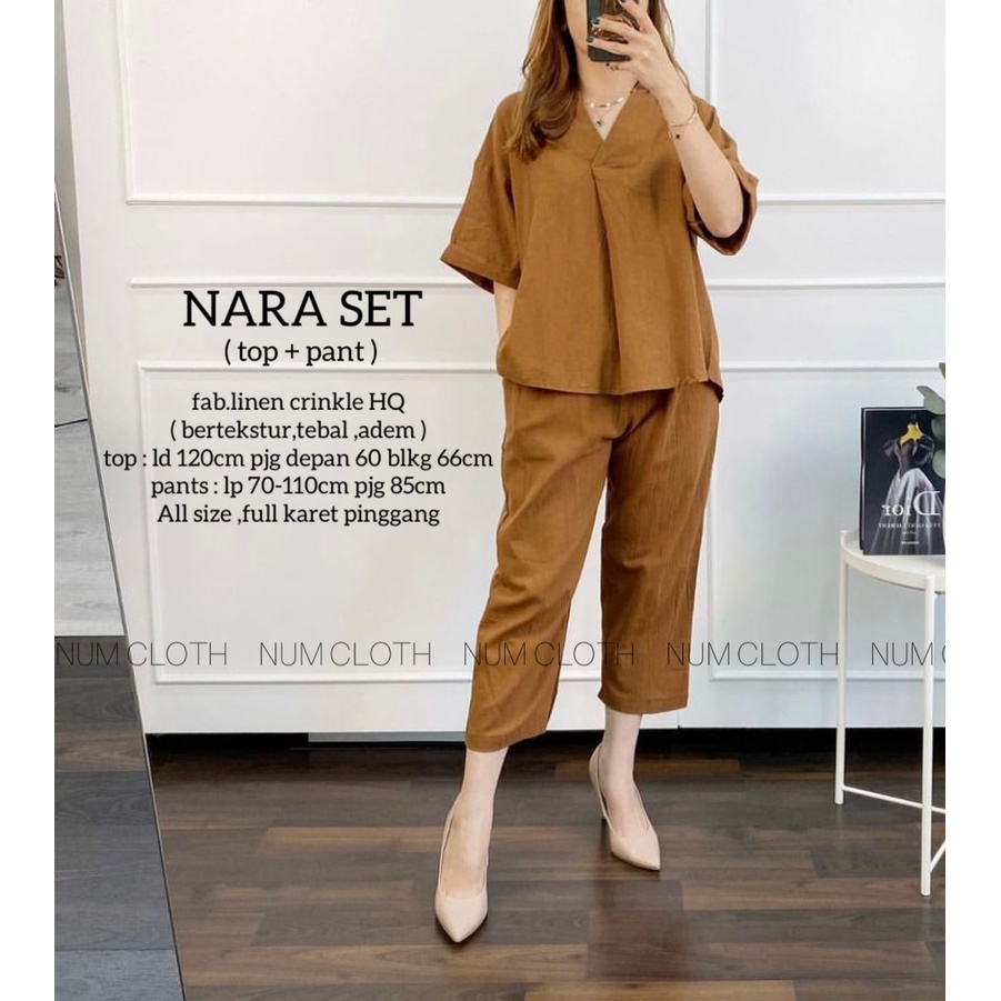 Nara set linen crinkel one set