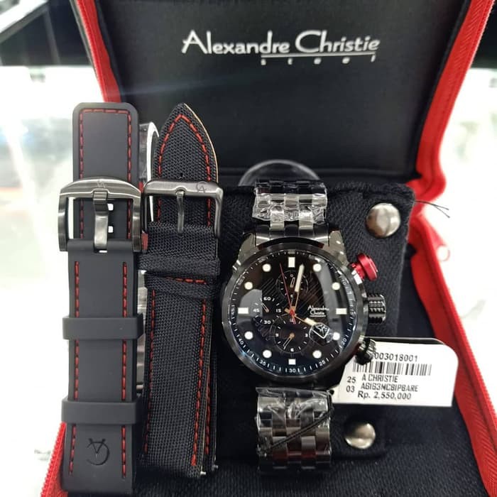 PROMO Jam tangan pria alexander cristie original ac6163 black BEST SELLER